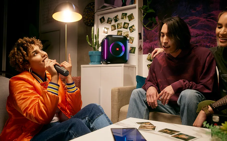 JBL PartyBox Encore 100W Portable Bluetooth Speaker With Single Wireless Microphone